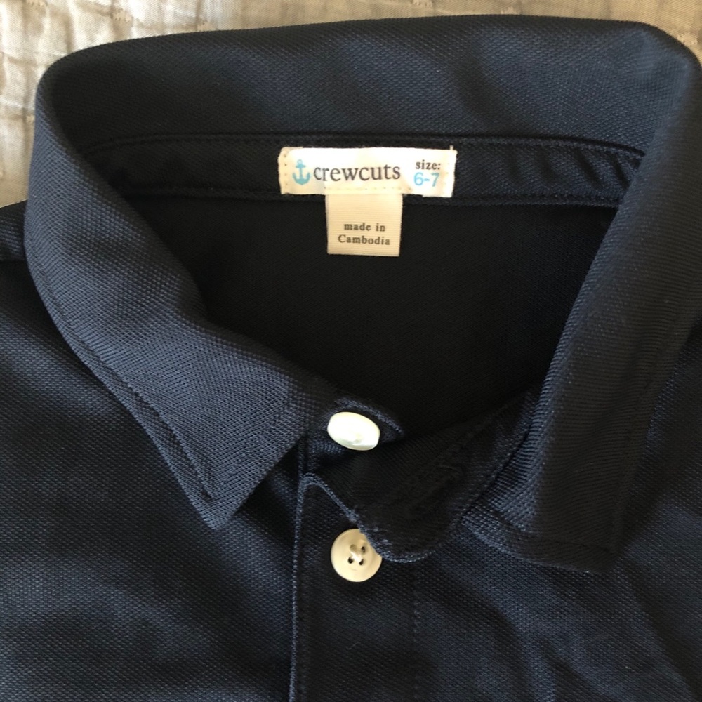 J crew NWOT boys black polo shirt size 6/7 - Picture 2 of 3